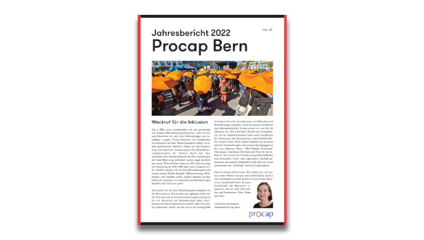 Cover des Jahresberichts von Procap Bern 2022